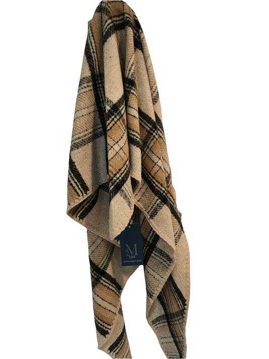 Huivi Check latte-Pipot/huivit/sukat-Marc Lauge-Lahja ja sisustus Pussukka Katariina Home Oy