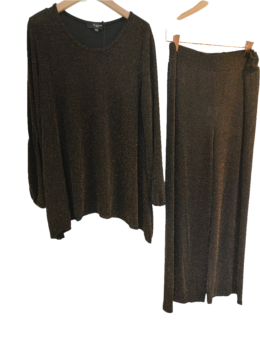 Housut+Pusero Sparkling musta/kulta-Puserot-Marc Lauge-Lahja ja sisustus Pussukka Katariina Home Oy