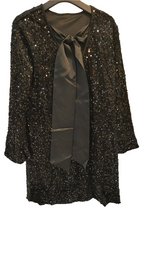 Mekko samettipaljetti Bow musta-Mekot/Hameet-Marc Lauge-Lahja ja sisustus Pussukka Katariina Home Oy