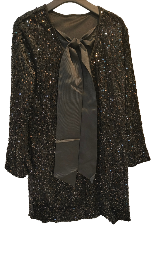 Mekko samettipaljetti Bow musta-Mekot/Hameet-Marc Lauge-Lahja ja sisustus Pussukka Katariina Home Oy