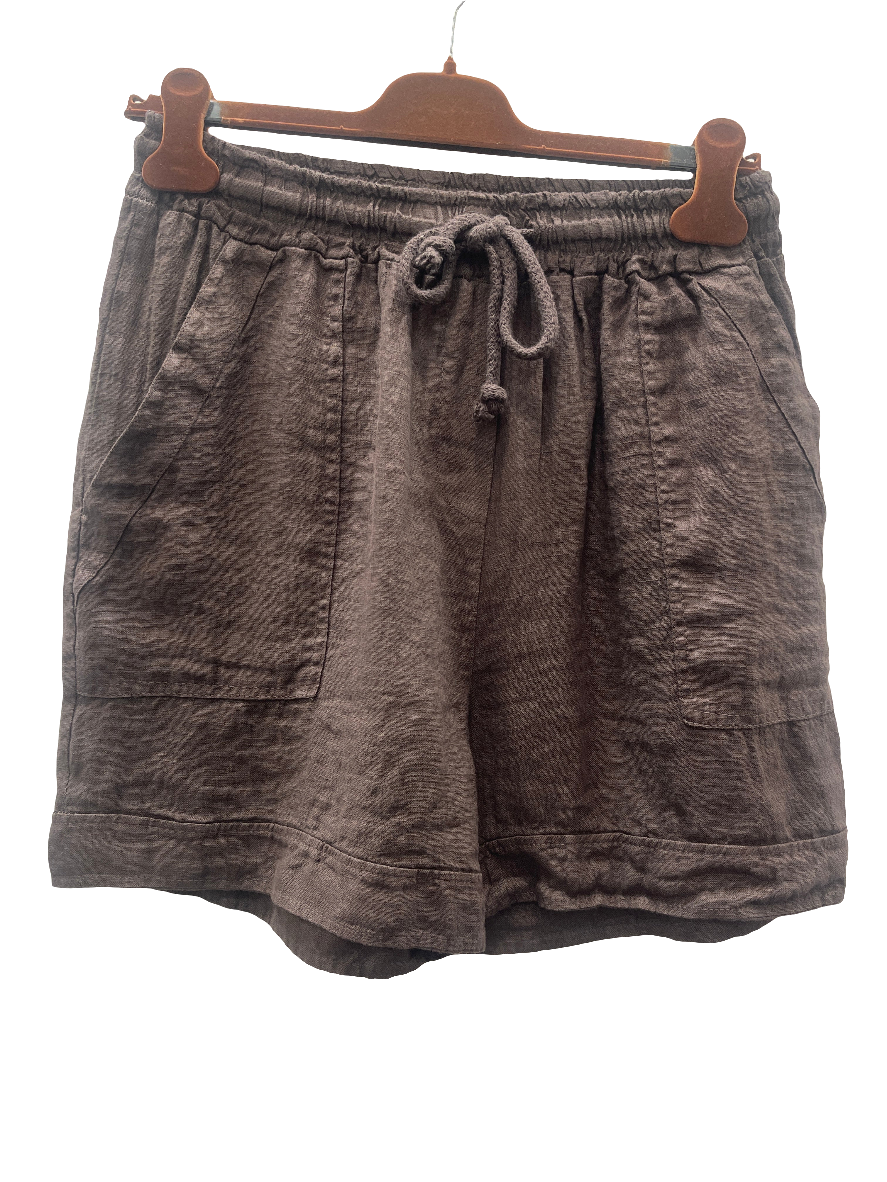 Pellavashortsit Kasia ruskea-Shortsit/Trikoot-Marta du Chateau-Lahja ja sisustus Pussukka Katariina Home Oy