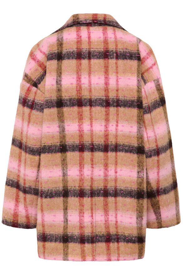 Takki Shila ruskea/vaaleanpuna ruudullinen-Takit/Jakut-Culture-Lahja ja sisustus Pussukka Katariina Home Oy