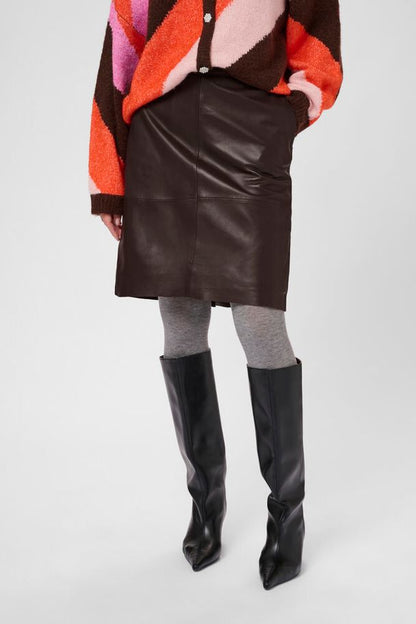 Nahkahame Berta ruskea-Mekot/Hameet-Culture-Lahja ja sisustus Pussukka Katariina Home Oy