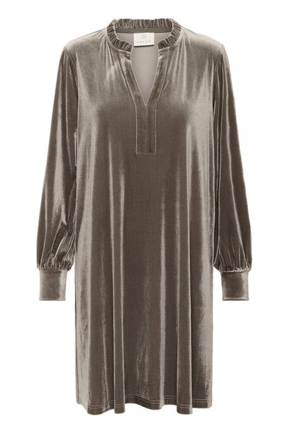 Samettimekko Flounce harmaanvihreä-Mekot/Hameet-Kaffe-Lahja ja sisustus Pussukka Katariina Home Oy