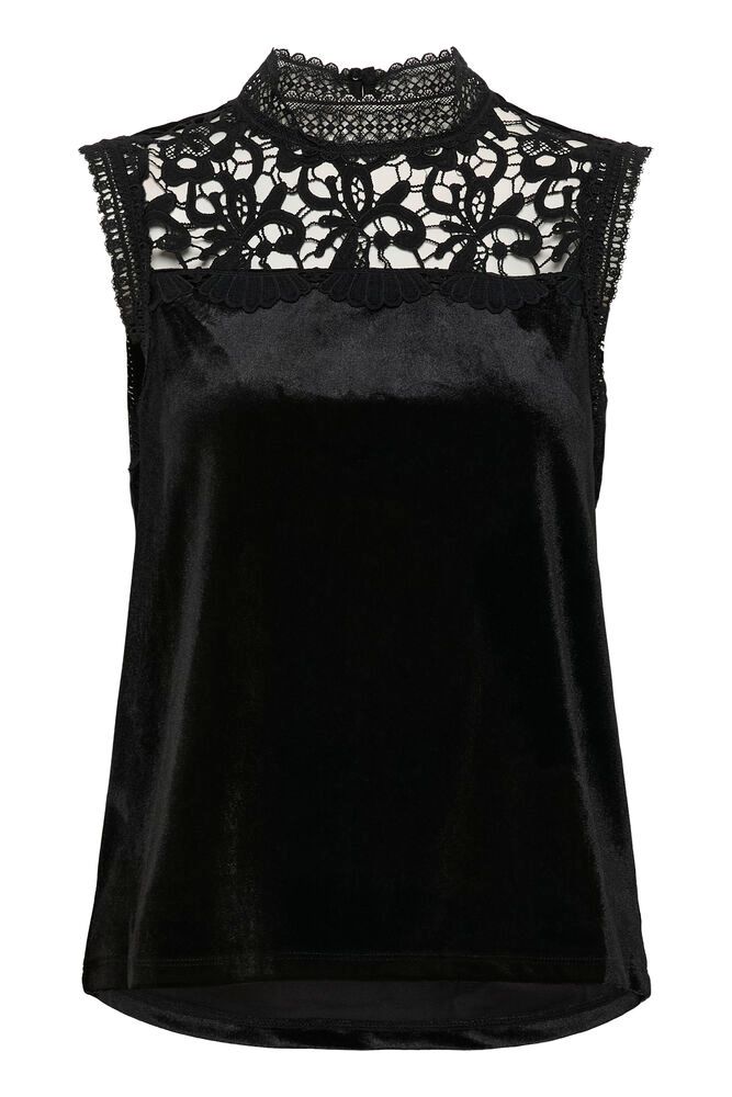 Samettipitsi Toppi Frosty musta-Puserot-Cream Clothing-Lahja ja sisustus Pussukka Katariina Home Oy