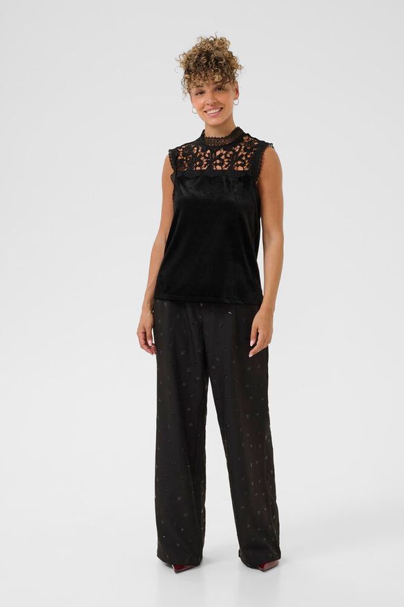 Samettipitsi Toppi Frosty musta-Puserot-Cream Clothing-Lahja ja sisustus Pussukka Katariina Home Oy