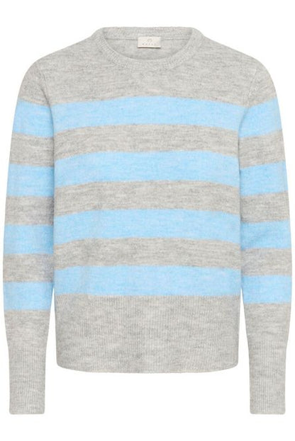 Neulepusero Aniel sini/harmaa raidallinen-Neuleet/Neuletakit-Kaffe-Lahja ja sisustus Pussukka Katariina Home Oy