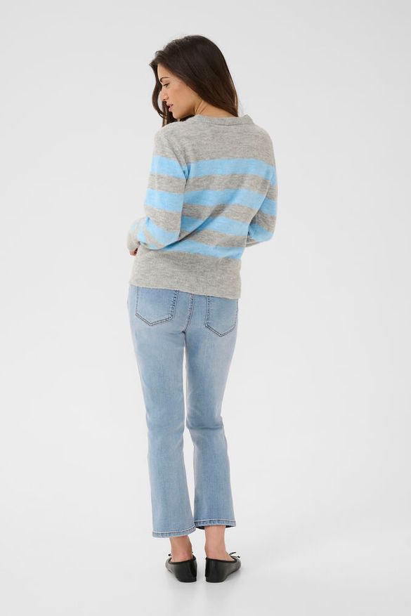 Neulepusero Aniel sini/harmaa raidallinen-Neuleet/Neuletakit-Kaffe-Lahja ja sisustus Pussukka Katariina Home Oy