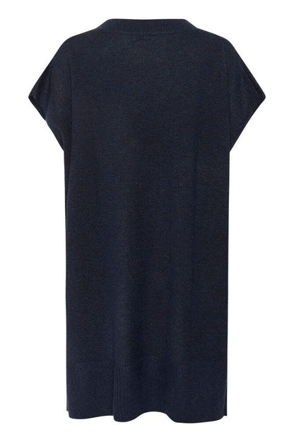 Poncho Anetta tummansininen-Neuleet/Neuletakit-Kaffe-Lahja ja sisustus Pussukka Katariina Home Oy