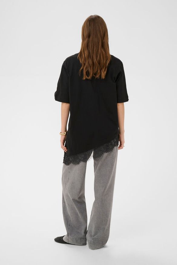 T-Paita Jina lace musta Soaked in Luxury