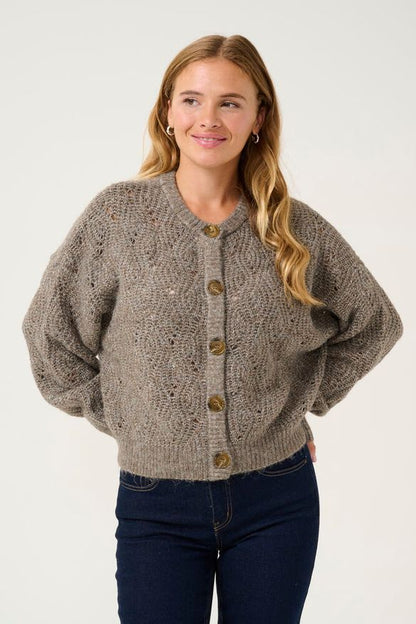 Neuletakki Kimmy ruskea-Neuleet/Neuletakit-Culture-Lahja ja sisustus Pussukka Katariina Home Oy