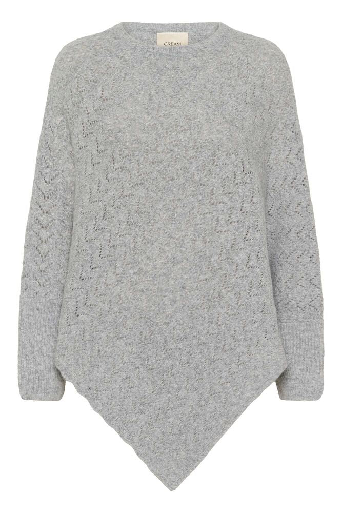 Poncho Holiday vaaleanharmaa-Neuleet/Neuletakit-Cream Clothing-Lahja ja sisustus Pussukka Katariina Home Oy