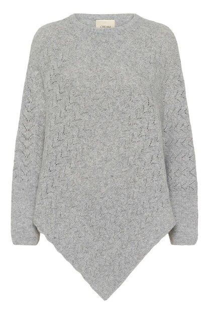 Poncho Holiday vaaleanharmaa-Neuleet/Neuletakit-Cream Clothing-Lahja ja sisustus Pussukka Katariina Home Oy