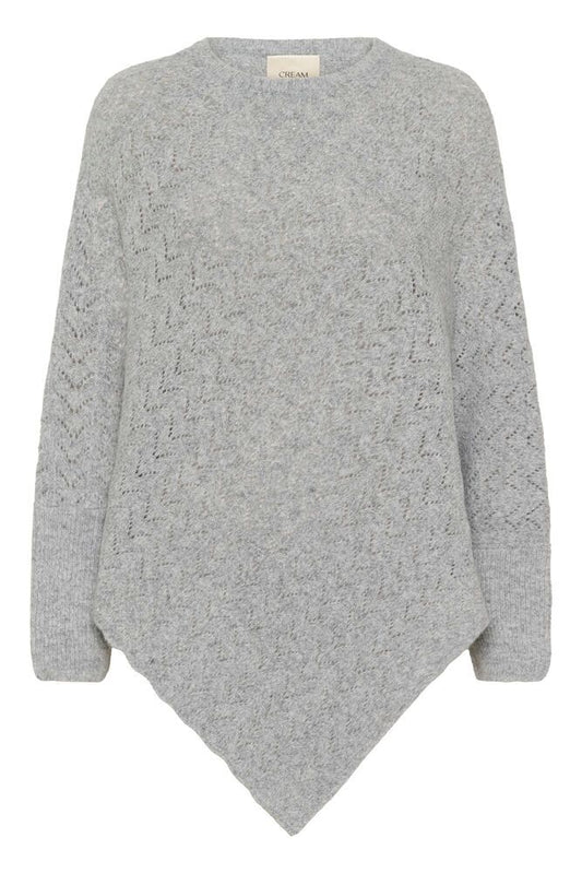 Poncho Holiday vaaleanharmaa-Neuleet/Neuletakit-Cream Clothing-Lahja ja sisustus Pussukka Katariina Home Oy