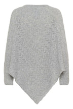 Poncho Holiday vaaleanharmaa-Neuleet/Neuletakit-Cream Clothing-Lahja ja sisustus Pussukka Katariina Home Oy