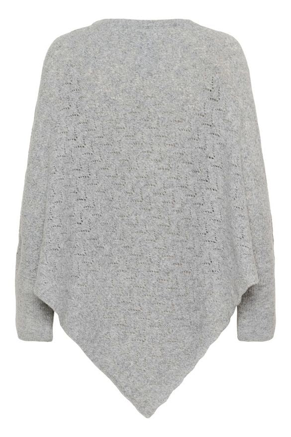 Poncho Holiday vaaleanharmaa-Neuleet/Neuletakit-Cream Clothing-Lahja ja sisustus Pussukka Katariina Home Oy