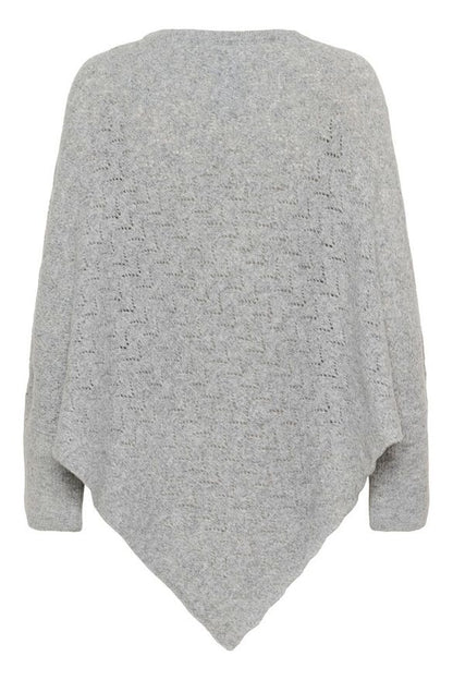 Poncho Holiday vaaleanharmaa-Neuleet/Neuletakit-Cream Clothing-Lahja ja sisustus Pussukka Katariina Home Oy