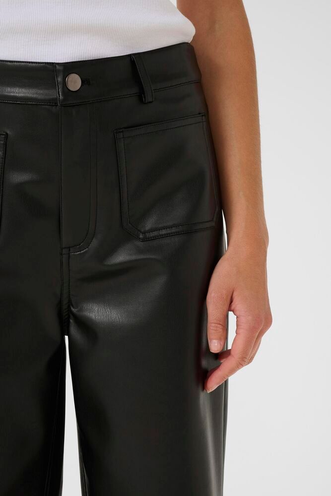 Tekonahkahousut Mikka musta-Housut/Farkut-Kaffe-Lahja ja sisustus Pussukka Katariina Home Oy