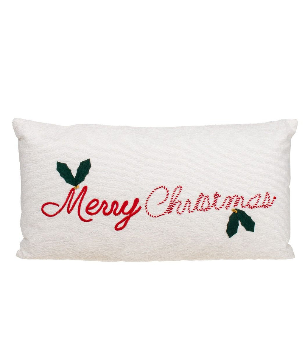 Tyyny Merry Christmas valkoinen-Tyynyt-Amanda B-Lahja ja sisustus Pussukka Katariina Home Oy