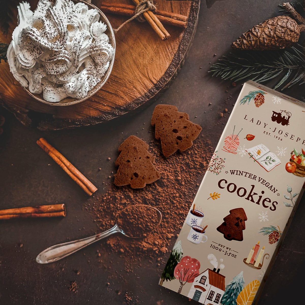 Suklaakeksi Winter Cookies-Keksit-Gourmet-Lahja ja sisustus Pussukka Katariina Home Oy