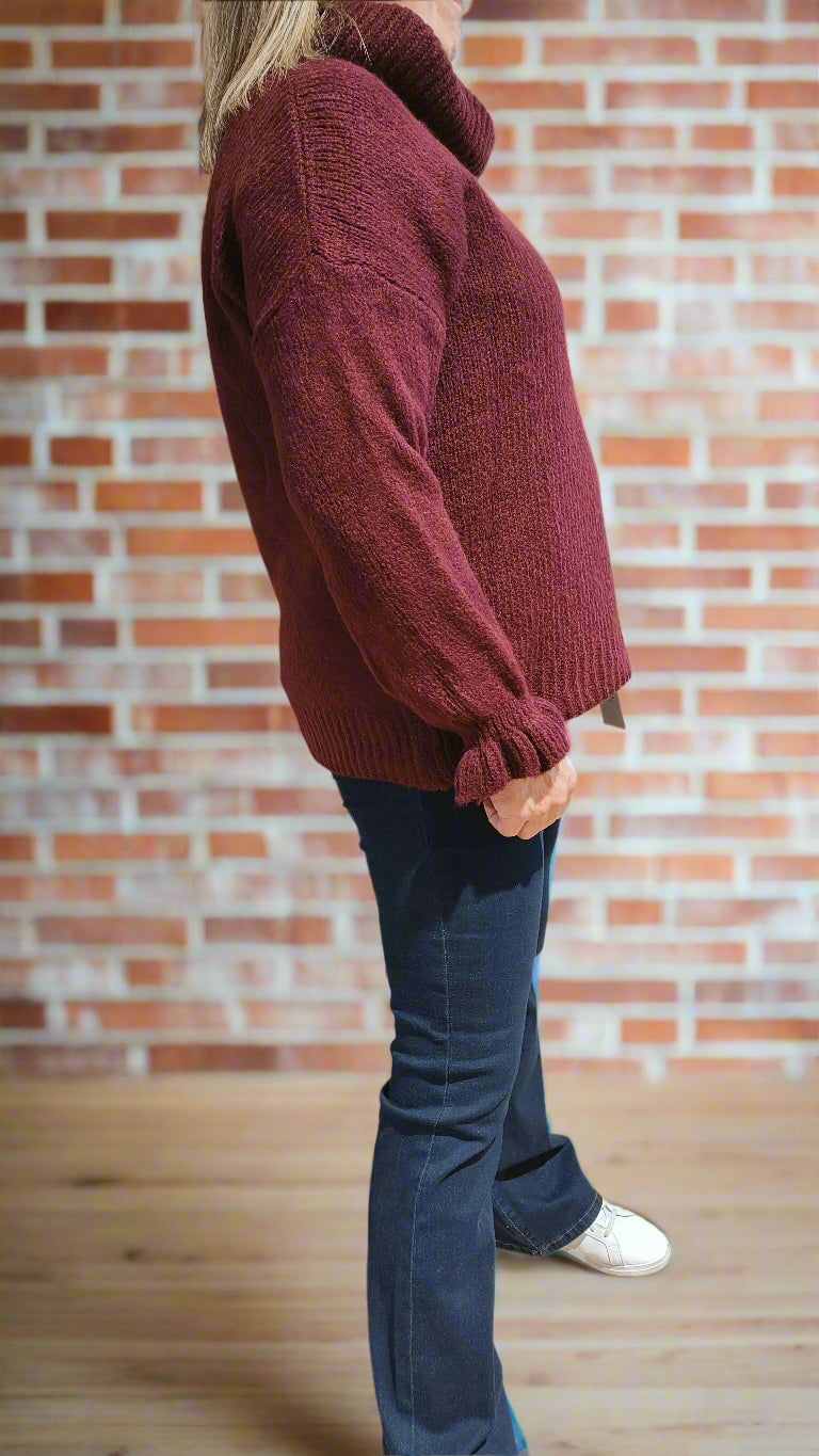 Neulepusero Roller viininpunainen-Neuleet/Neuletakit-Marc Lauge-Lahja ja sisustus Pussukka Katariina Home Oy