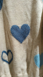 Neulepusero Heart sininen Mapp-Neuleet/Neuletakit-MAPP jeans-Lahja ja sisustus Pussukka Katariina Home Oy