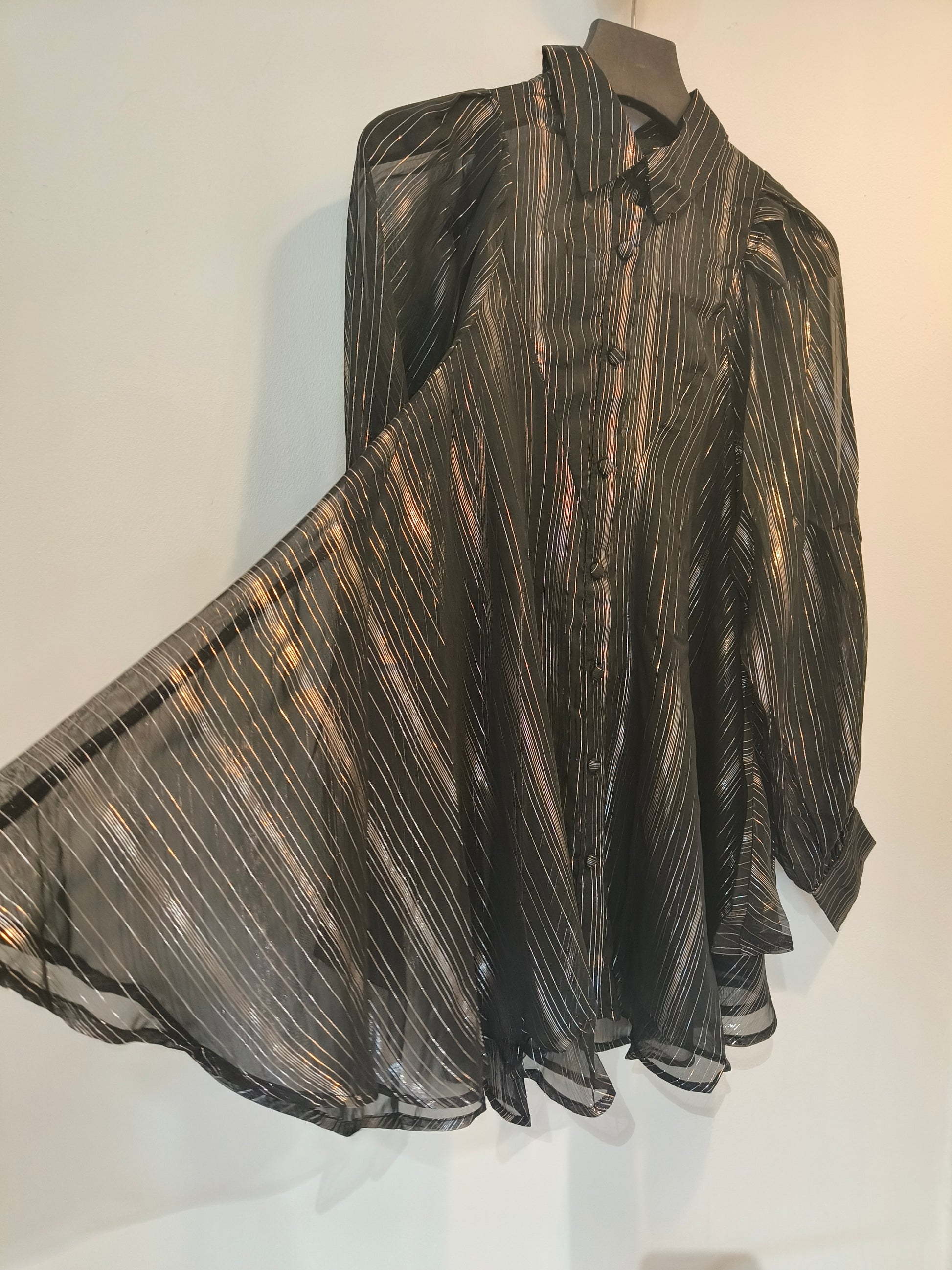 Sifonkipusero Lux musta/hopea-Puserot-Marc Lauge-Lahja ja sisustus Pussukka Katariina Home Oy