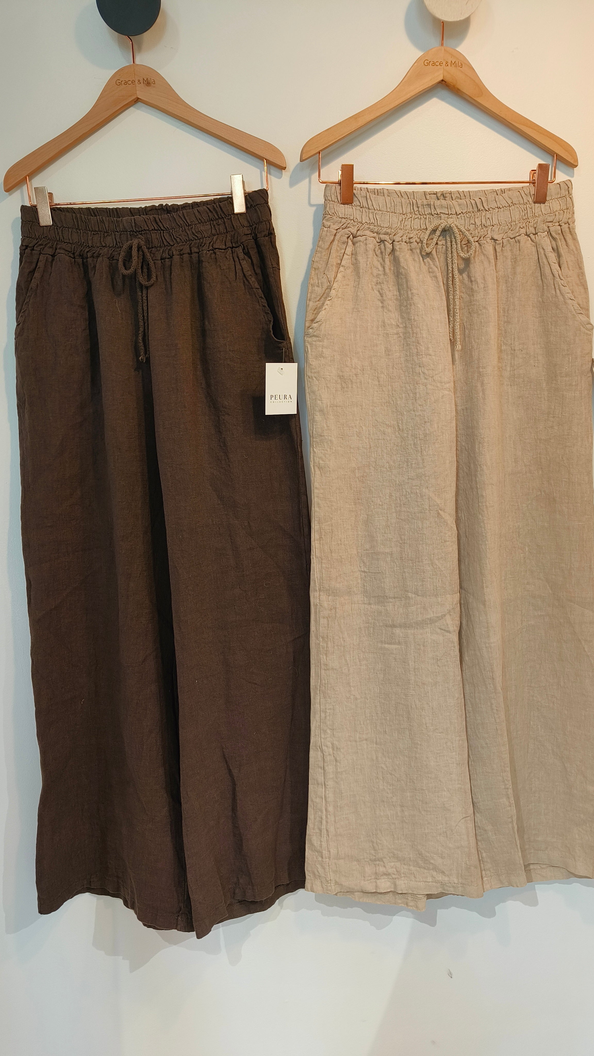 Pellavahousu Mirella eri värejä-Housut/Farkut-Peura Collection-Lahja ja sisustus Pussukka Katariina Home Oy