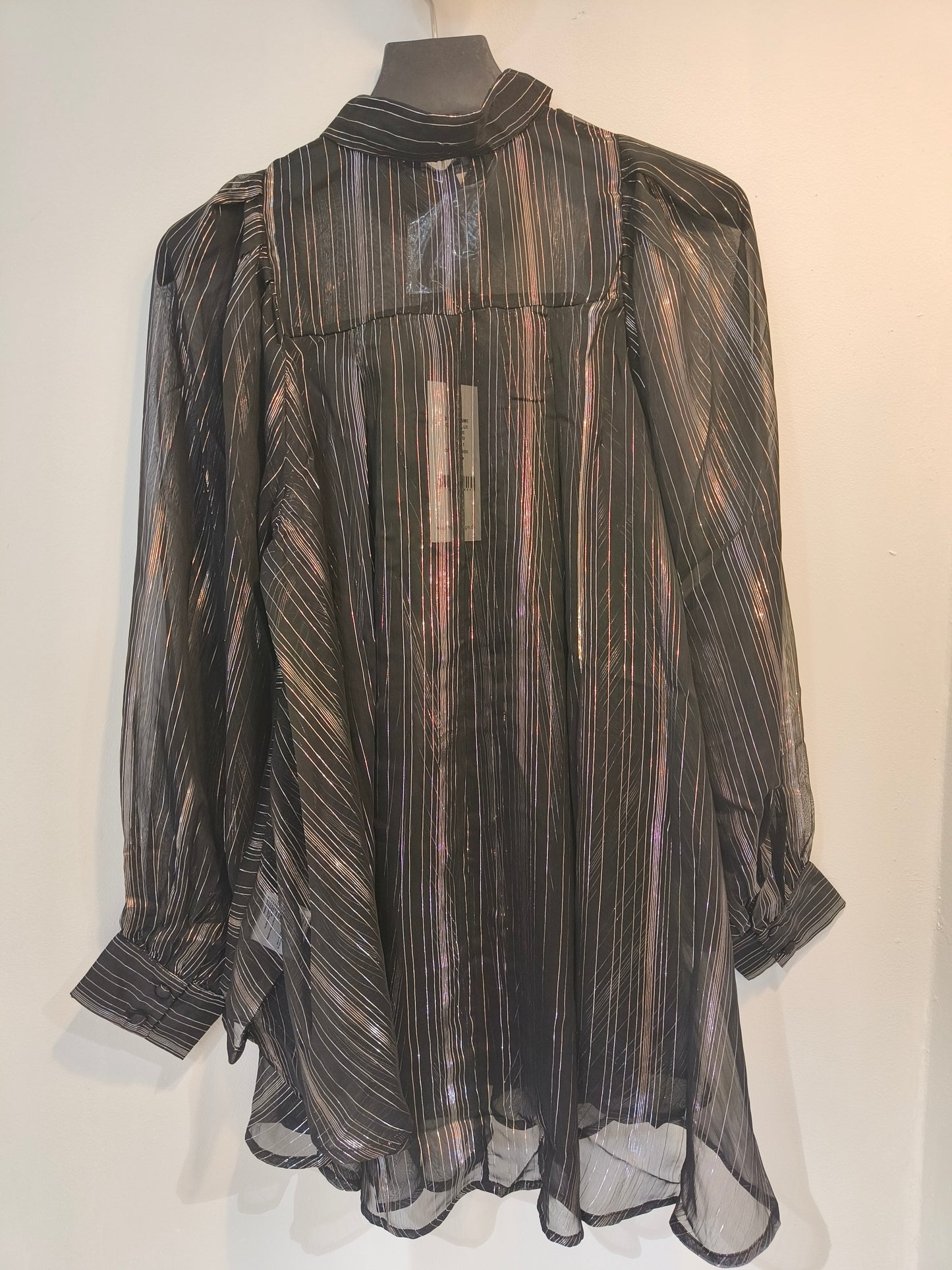 Sifonkipusero Lux musta/hopea-Puserot-Marc Lauge-Lahja ja sisustus Pussukka Katariina Home Oy