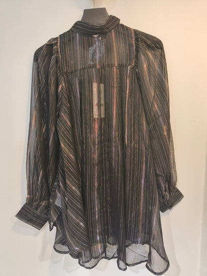 Sifonkipusero Lux musta/hopea-Puserot-Marc Lauge-Lahja ja sisustus Pussukka Katariina Home Oy