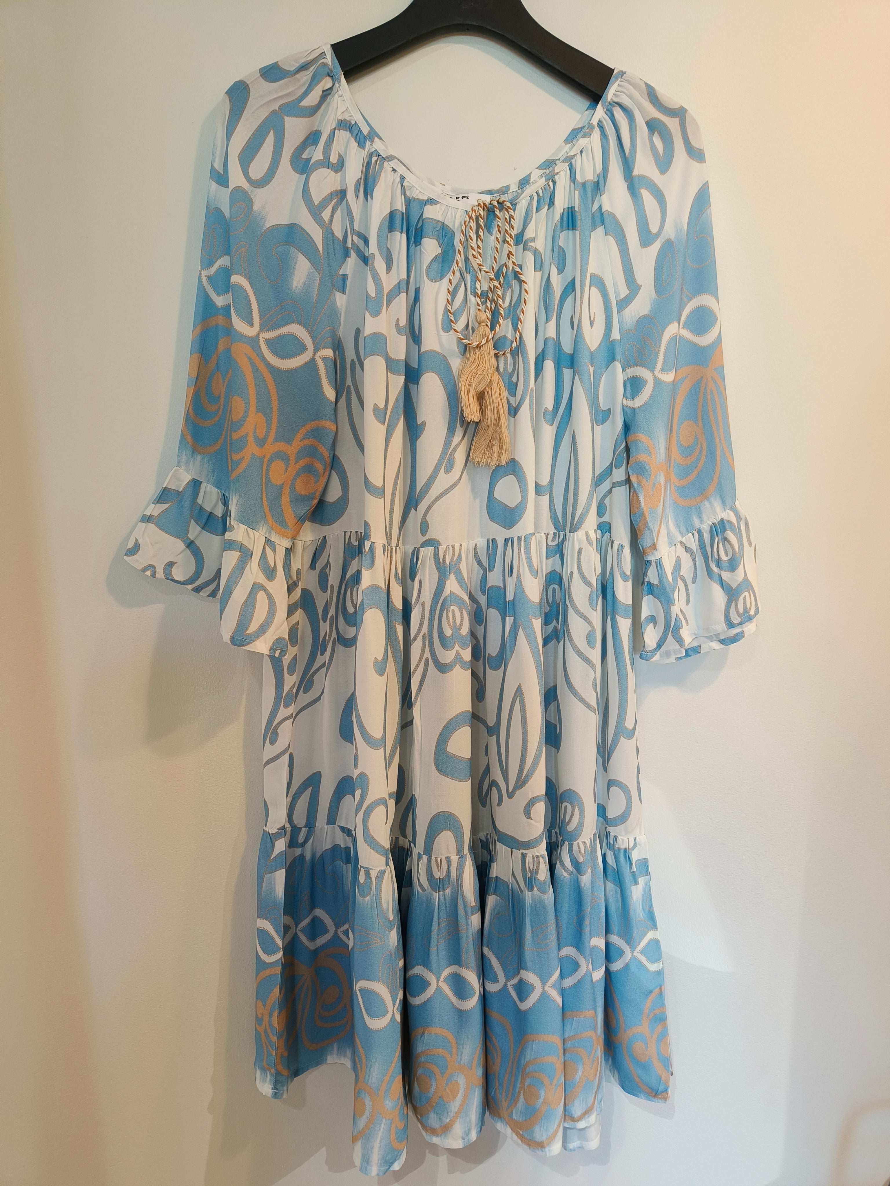 Mekko Ditte sini/valkoinen-Mekot/Hameet-Marc Lauge-Lahja ja sisustus Pussukka Katariina Home Oy