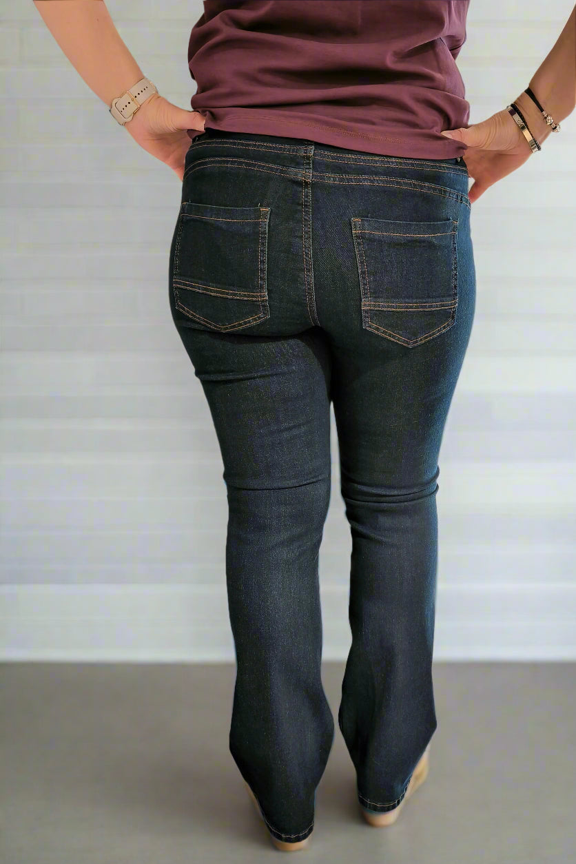 Farkut bootcut Patti tummansininen-Housut/Farkut-MAPP jeans-Lahja ja sisustus Pussukka Katariina Home Oy