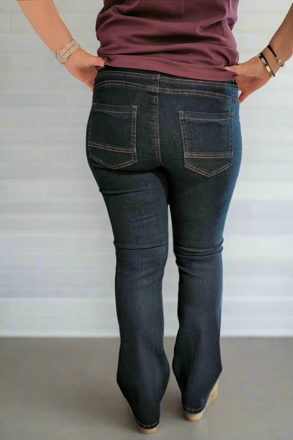 Farkut bootcut Patti tummansininen-Housut/Farkut-MAPP jeans-Lahja ja sisustus Pussukka Katariina Home Oy