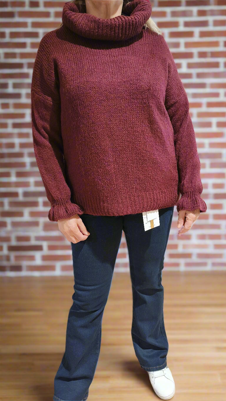 Neulepusero Roller viininpunainen-Neuleet/Neuletakit-Marc Lauge-Lahja ja sisustus Pussukka Katariina Home Oy