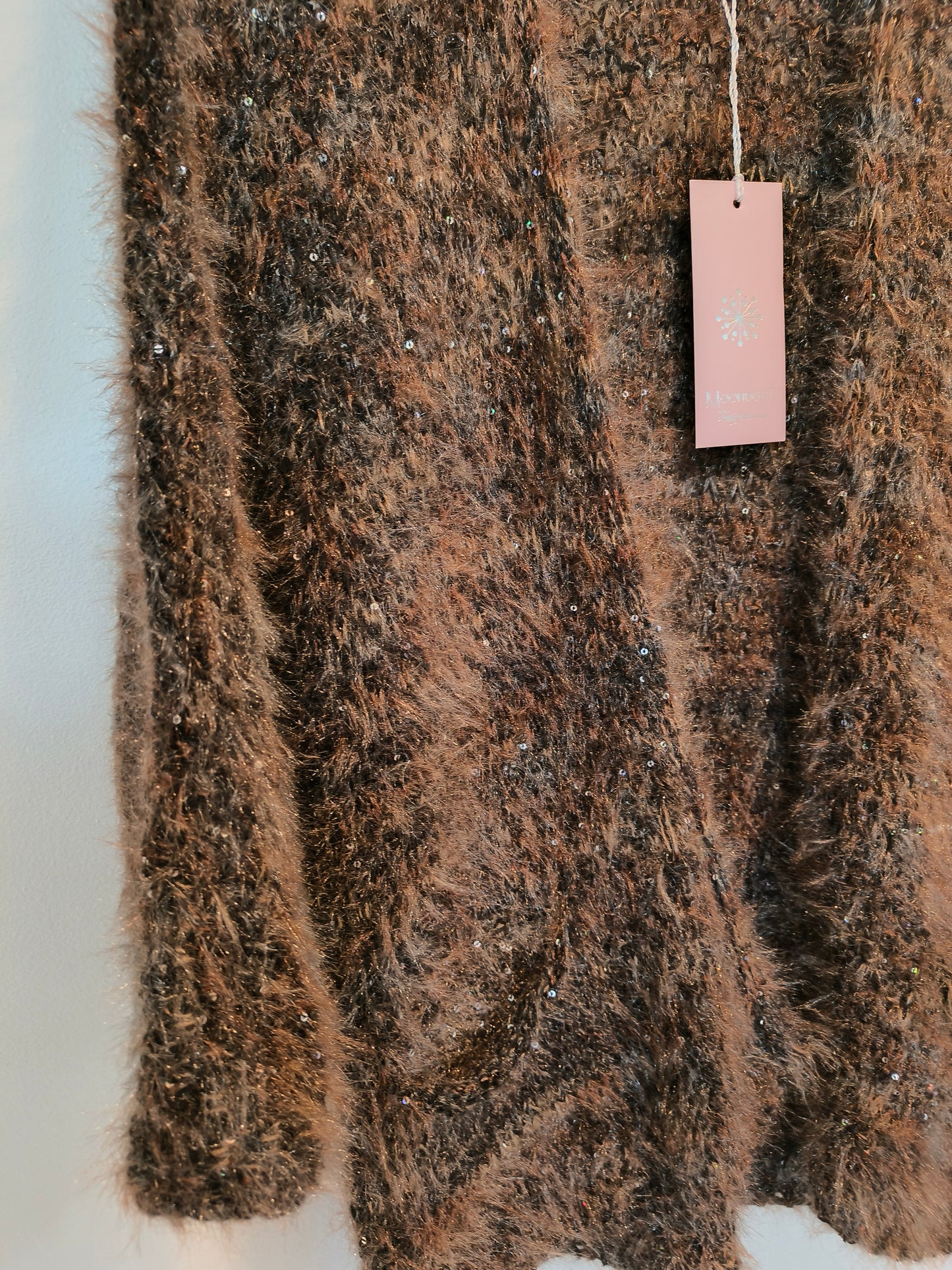 Neuletakki Pail tummanruskea/glitter-Neuleet/Neuletakit-Marc Lauge-Lahja ja sisustus Pussukka Katariina Home Oy