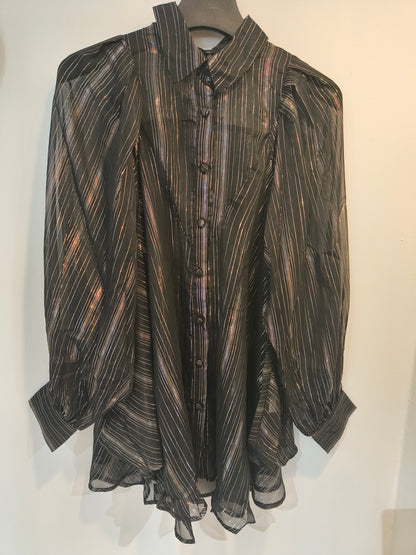 Sifonkipusero Lux musta/hopea-Puserot-Marc Lauge-Lahja ja sisustus Pussukka Katariina Home Oy