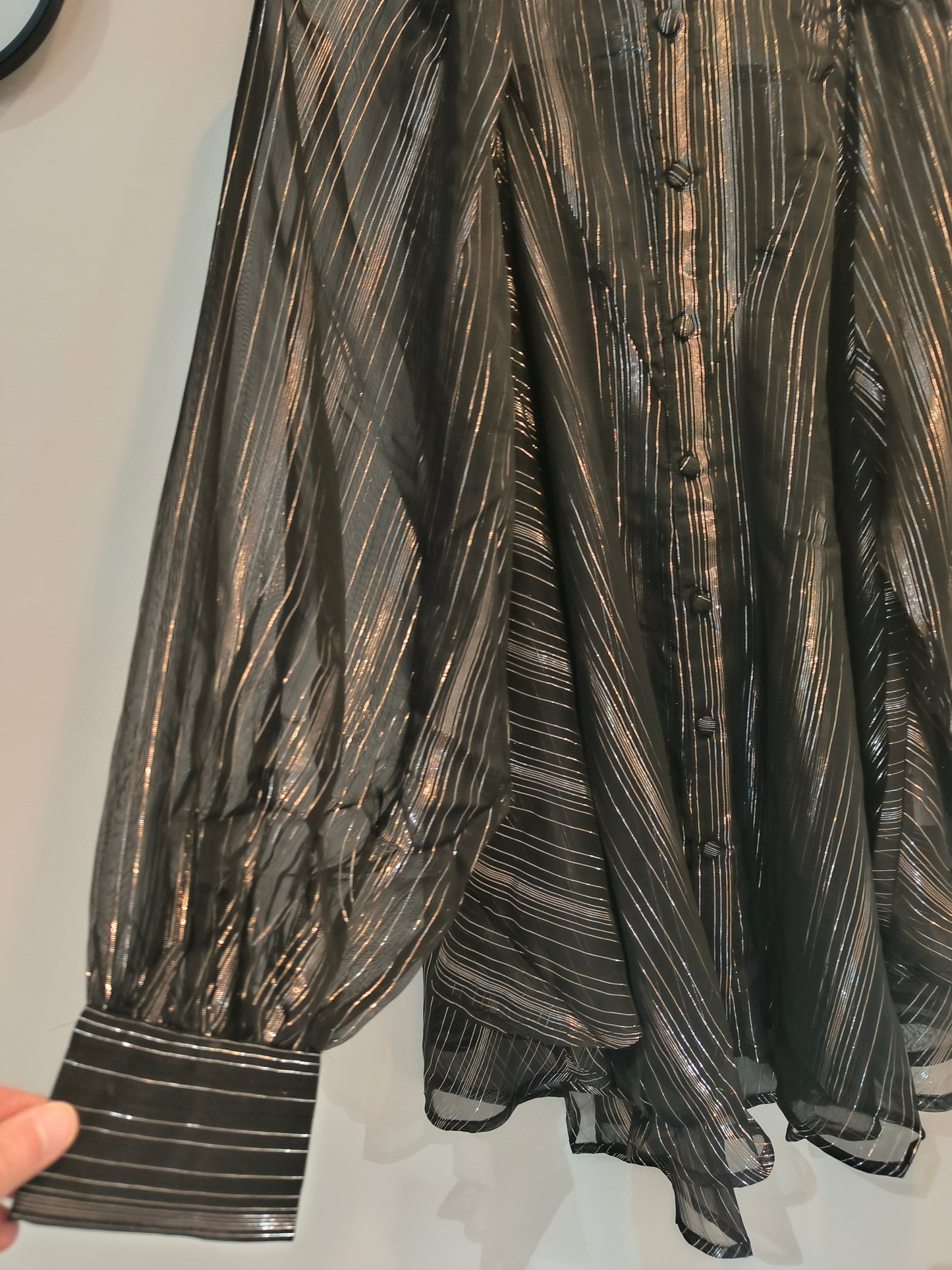 Sifonkipusero Lux musta/hopea-Puserot-Marc Lauge-Lahja ja sisustus Pussukka Katariina Home Oy