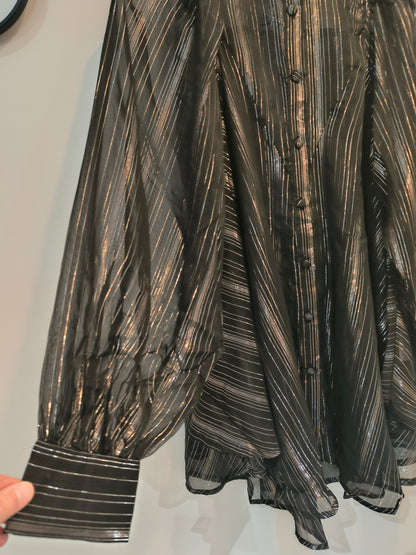 Sifonkipusero Lux musta/hopea-Puserot-Marc Lauge-Lahja ja sisustus Pussukka Katariina Home Oy