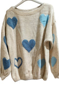 Neulepusero Heart sininen Mapp-Neuleet/Neuletakit-MAPP jeans-Lahja ja sisustus Pussukka Katariina Home Oy