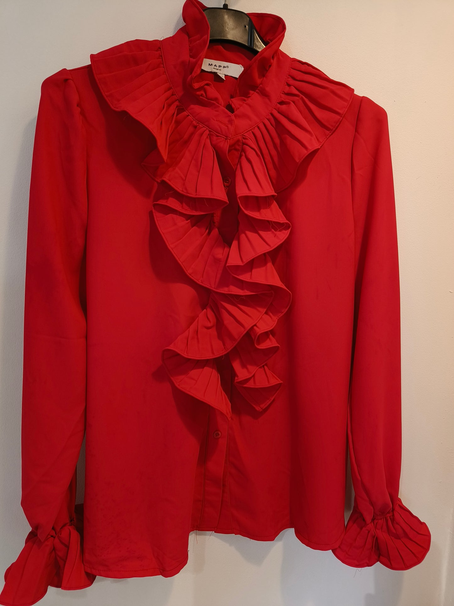 Pusero Plisse punainen-Puserot-Marc Lauge-Lahja ja sisustus Pussukka Katariina Home Oy