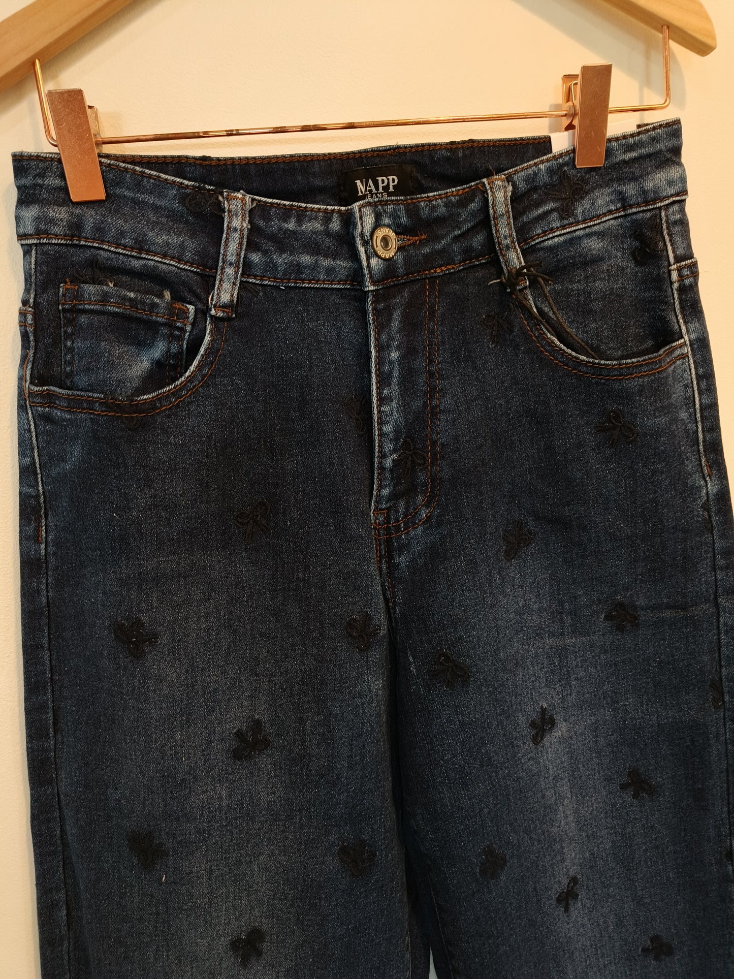 Farkut Bow sininen-Housut/Farkut-Marc Lauge-Lahja ja sisustus Pussukka Katariina Home Oy