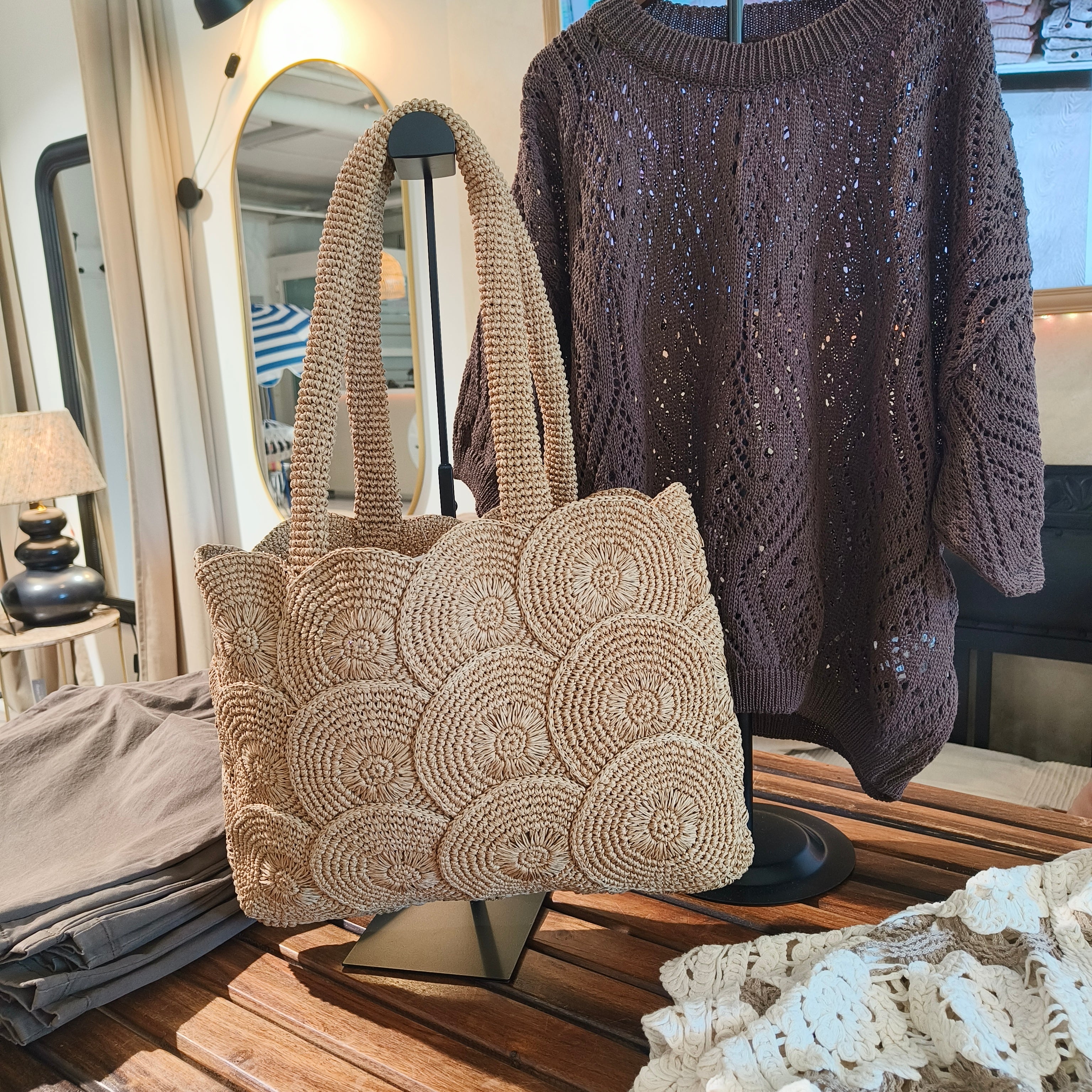Kesäkassi Boho – Paperinarukassi pitkillä hihnilla | Peura Collection