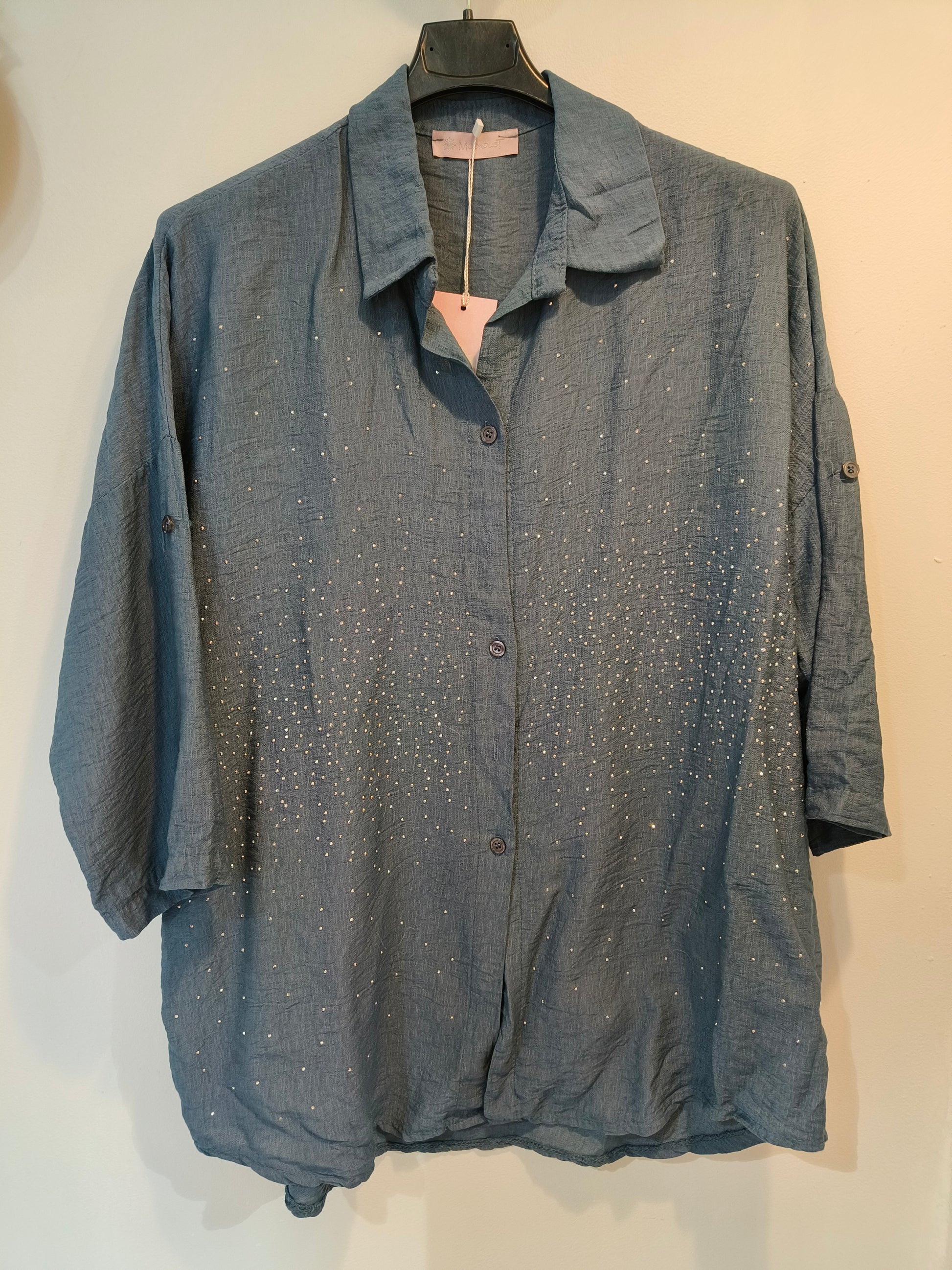 Paitapusero Studs sininen-Puserot-Marc Lauge-Lahja ja sisustus Pussukka Katariina Home Oy