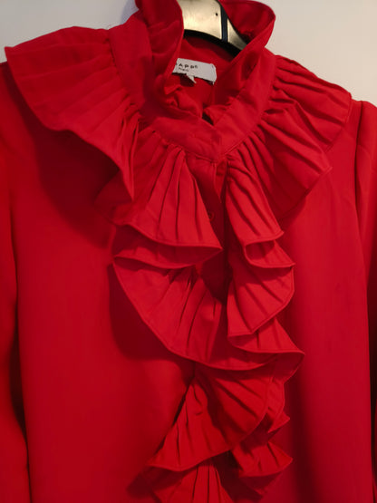 Pusero Plisse punainen-Puserot-Marc Lauge-Lahja ja sisustus Pussukka Katariina Home Oy