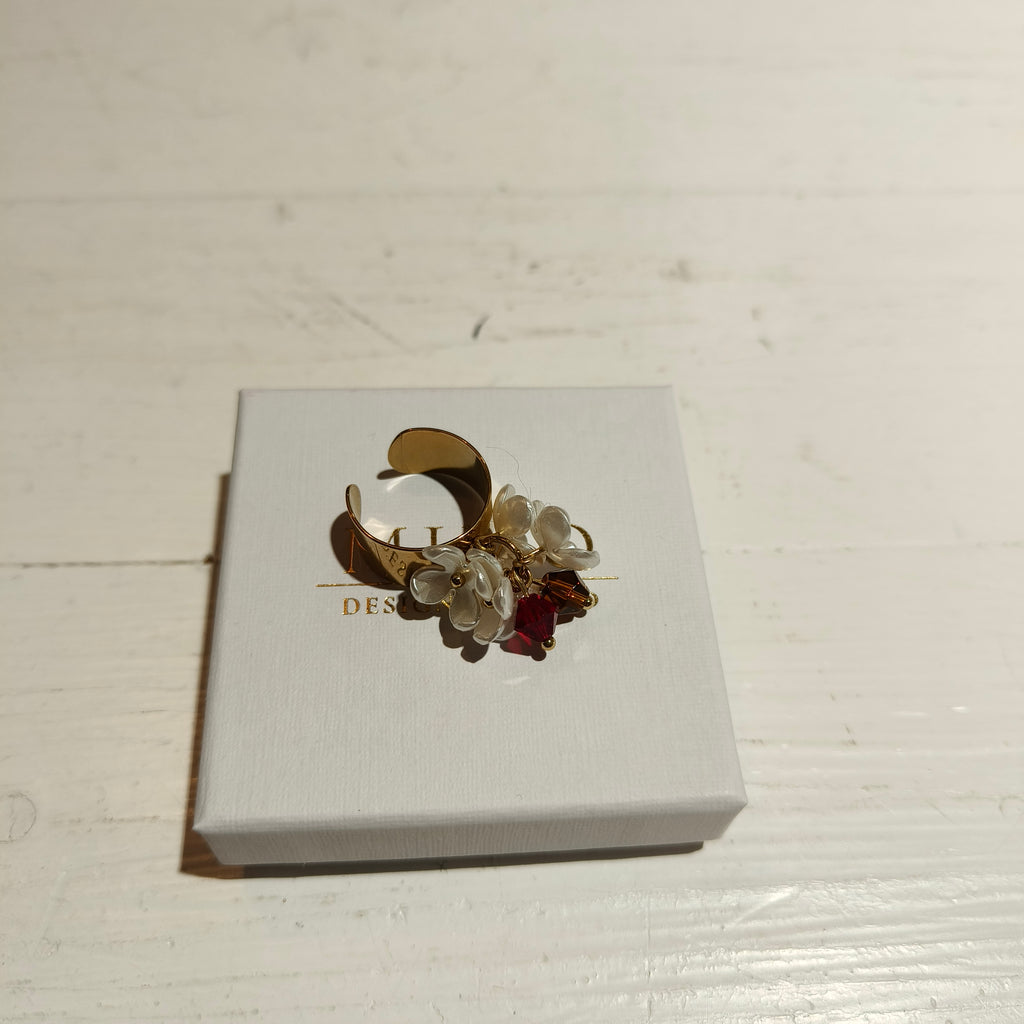 Sormus Kukka/Kivi eri värejä Mimo Design
