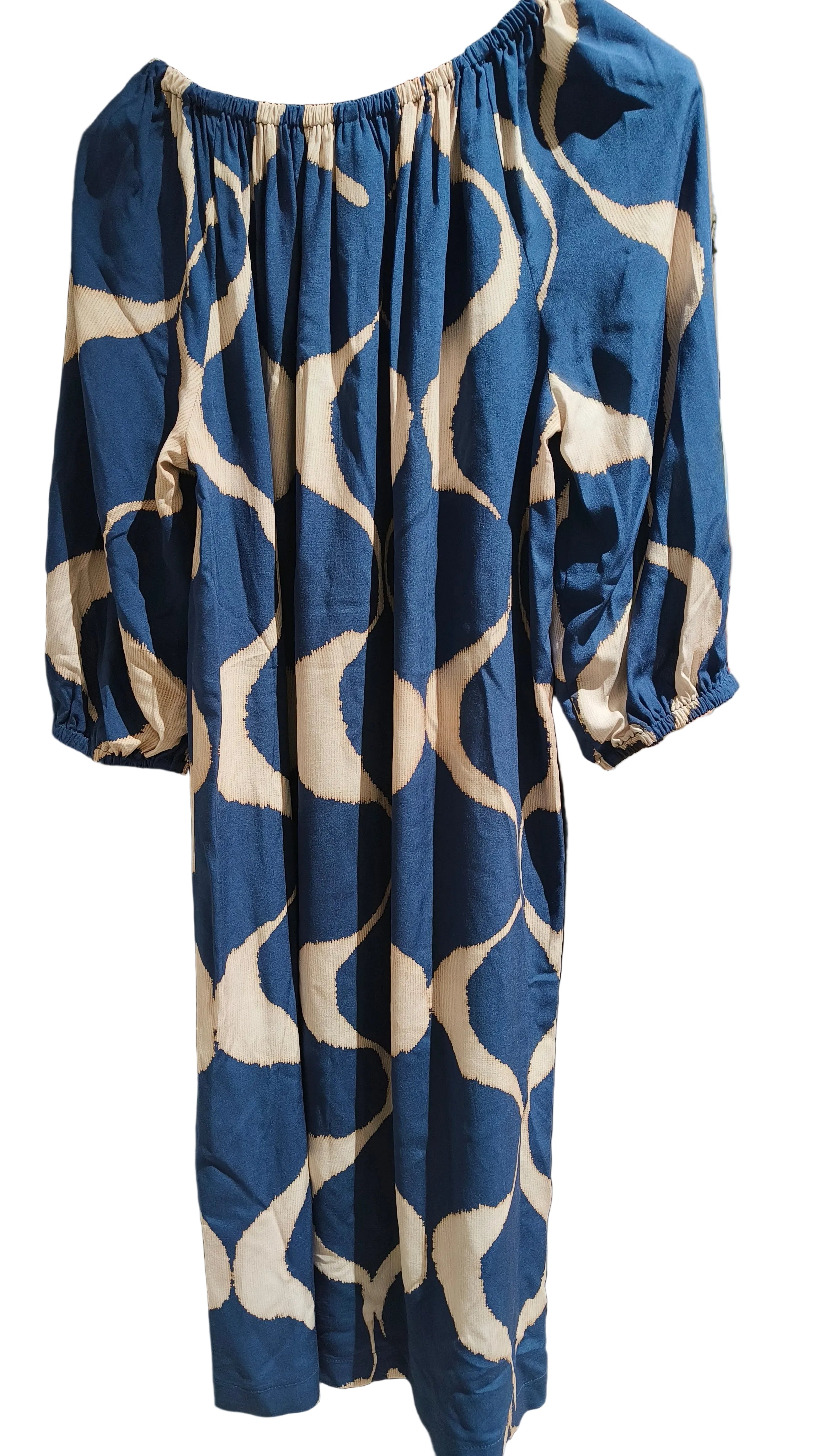Mekko Wave tummansininen/beige Niccolei-Mekot/Hameet-Niccolei-Lahja ja sisustus Pussukka Katariina Home Oy