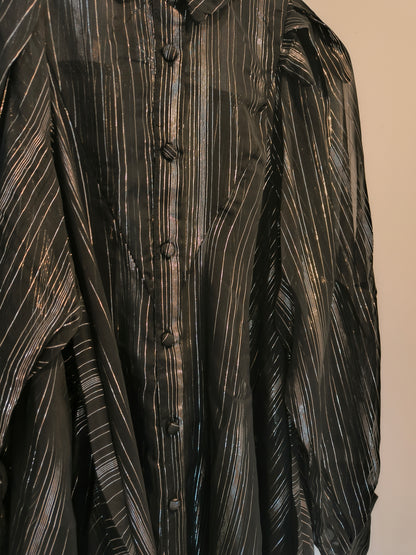 Sifonkipusero Lux musta/hopea-Puserot-Marc Lauge-Lahja ja sisustus Pussukka Katariina Home Oy