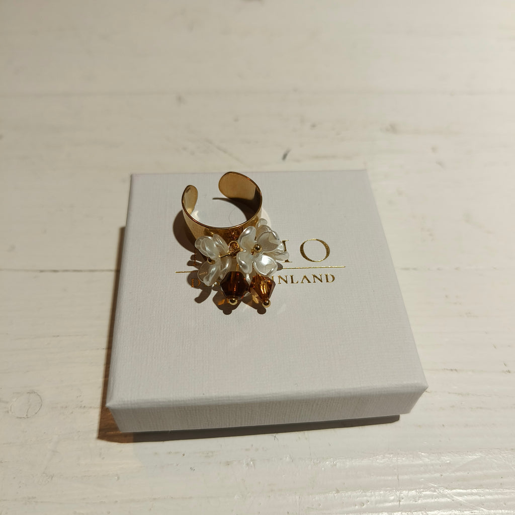 Sormus Kukka/Kivi eri värejä Mimo Design