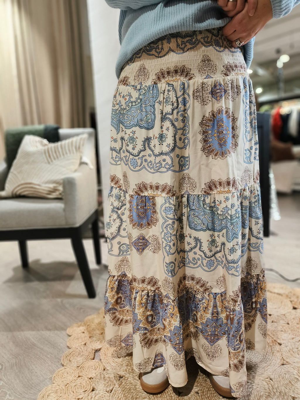 Hame Paisley vaaleansininen-Mekot/Hameet-Marc Lauge-Lahja ja sisustus Pussukka Katariina Home Oy