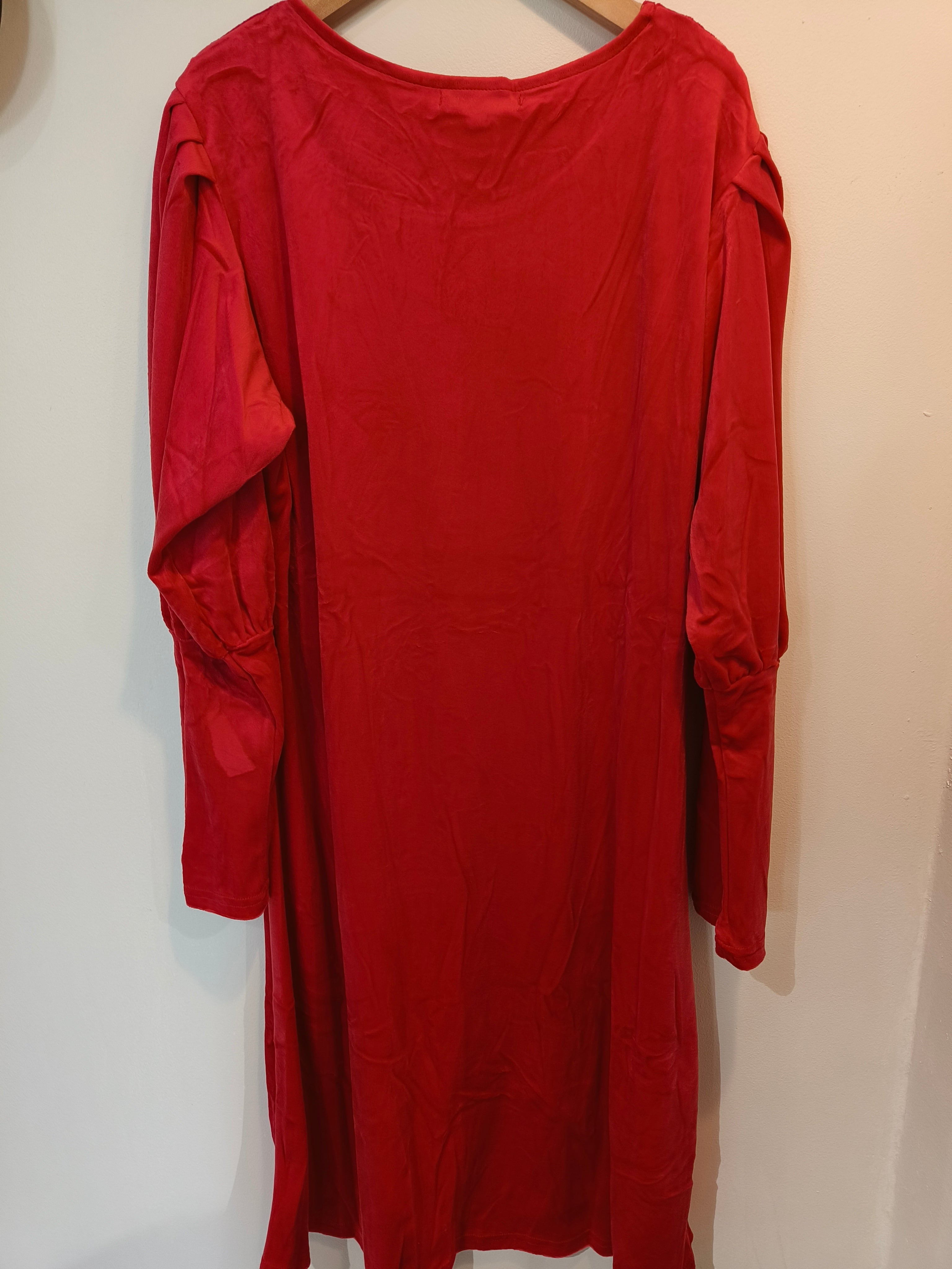 Velourmekko Tea punainen-Mekot/Hameet-Marc Lauge-Lahja ja sisustus Pussukka Katariina Home Oy